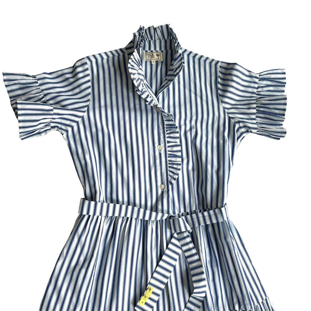 Mille striped tiered maxi dress coastal grandmother resortcore cotton Small - Picture 2 of 8